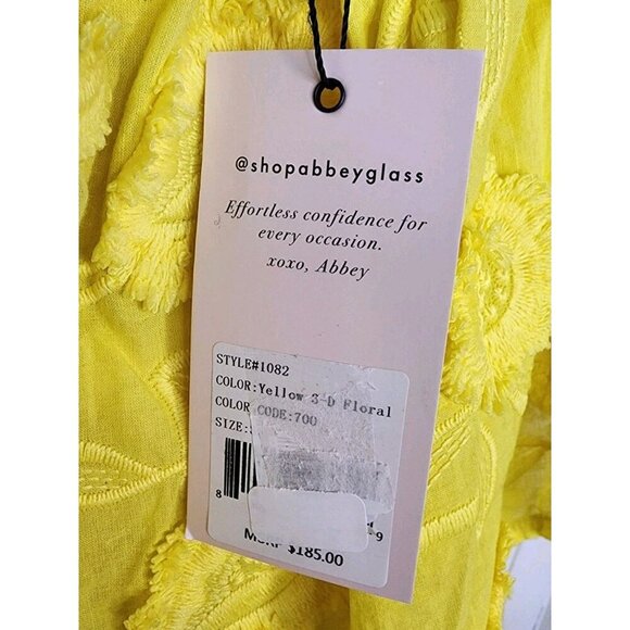 Abbey Glass Sutton Lace 3D Floral Ruffle One Shoulder Midi Dress Size Small NWT - Picture 4 of 5